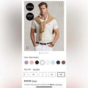 EUC-Men’s Polo shirt by Ralph Lauren. Size XXL-Tan color-short sleeve-MSRP $110